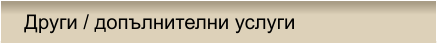Други / допълнителни услуги